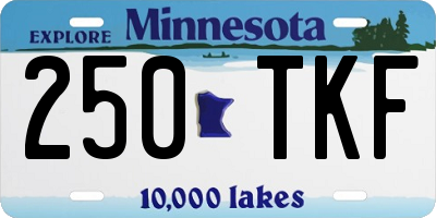 MN license plate 250TKF