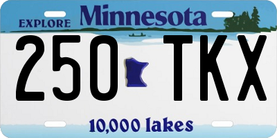 MN license plate 250TKX