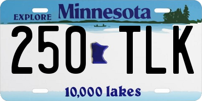 MN license plate 250TLK
