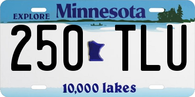 MN license plate 250TLU