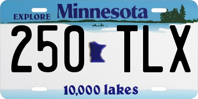 MN license plate 250TLX