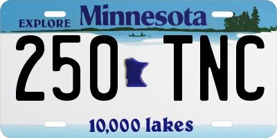MN license plate 250TNC