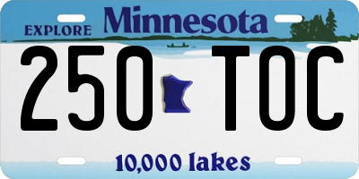MN license plate 250TOC