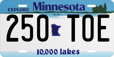MN license plate 250TOE