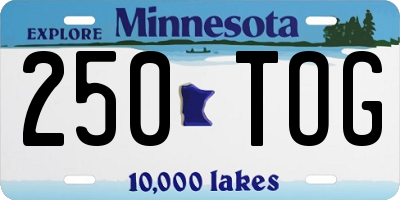 MN license plate 250TOG