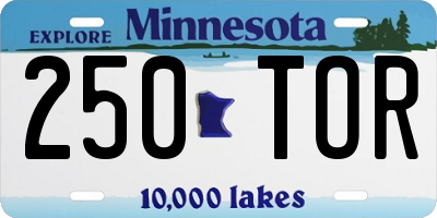 MN license plate 250TOR
