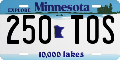 MN license plate 250TOS