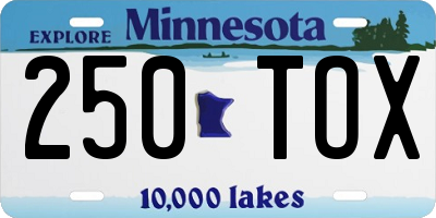 MN license plate 250TOX