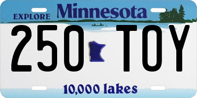 MN license plate 250TOY