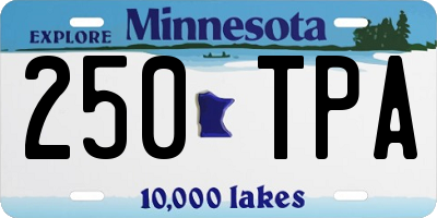 MN license plate 250TPA