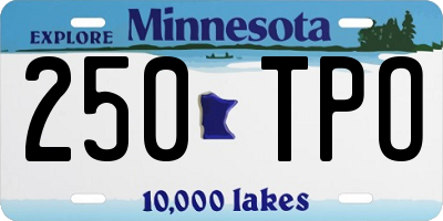 MN license plate 250TPO
