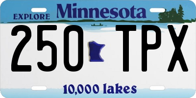 MN license plate 250TPX