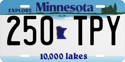 MN license plate 250TPY
