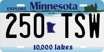 MN license plate 250TSW