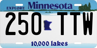 MN license plate 250TTW