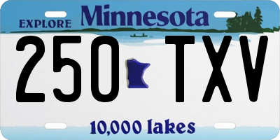 MN license plate 250TXV