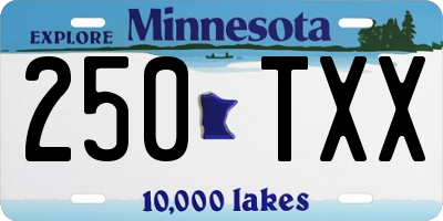 MN license plate 250TXX