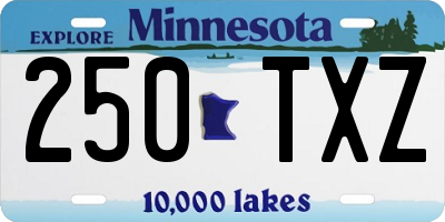 MN license plate 250TXZ