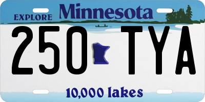 MN license plate 250TYA