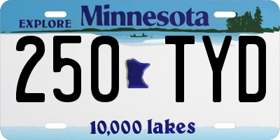 MN license plate 250TYD
