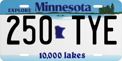 MN license plate 250TYE