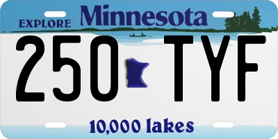 MN license plate 250TYF