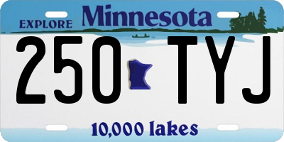 MN license plate 250TYJ