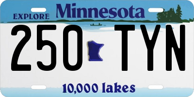 MN license plate 250TYN