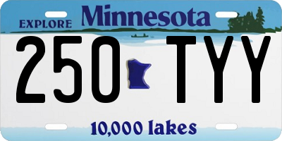 MN license plate 250TYY