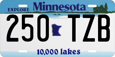 MN license plate 250TZB