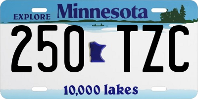 MN license plate 250TZC
