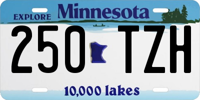 MN license plate 250TZH