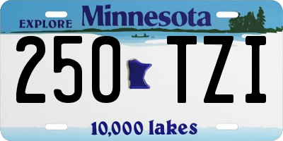 MN license plate 250TZI