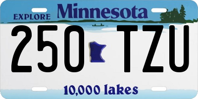 MN license plate 250TZU