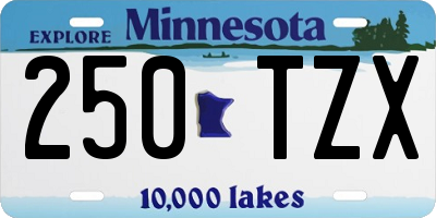 MN license plate 250TZX