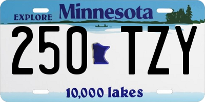 MN license plate 250TZY