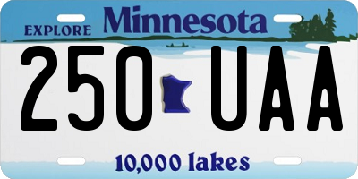 MN license plate 250UAA