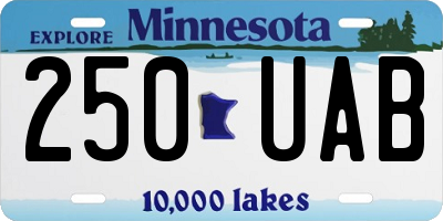 MN license plate 250UAB