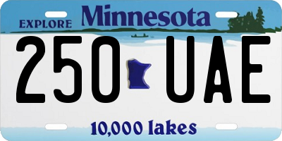 MN license plate 250UAE