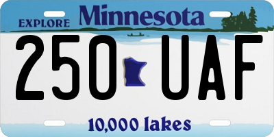 MN license plate 250UAF