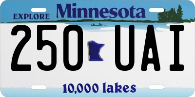 MN license plate 250UAI