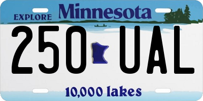 MN license plate 250UAL
