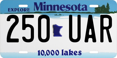 MN license plate 250UAR