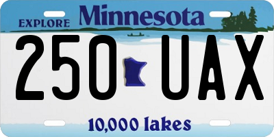 MN license plate 250UAX