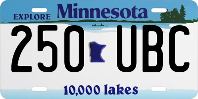 MN license plate 250UBC
