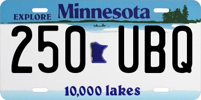 MN license plate 250UBQ