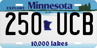 MN license plate 250UCB