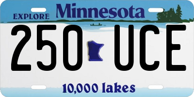 MN license plate 250UCE