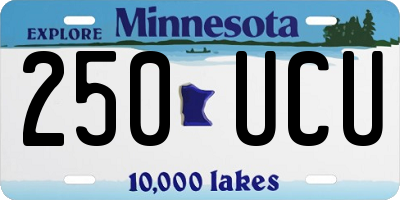 MN license plate 250UCU