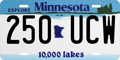 MN license plate 250UCW